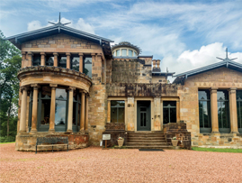 A front view of the Holmwood building