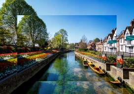 A view of the Canterbury Canal on a sunny day 