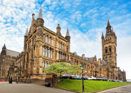  University of Glasgow Main Building in Scotland on a sunny day